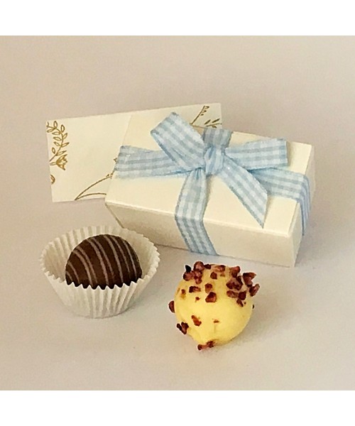 Gingham Ribbon Bow Favours Pink or Blue - The Chocolate Favour Box