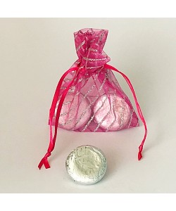 Glitter Line Pouch - Fuchsia